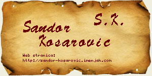 Šandor Košarović vizit kartica